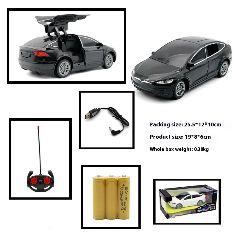 1:24 Model  Rc Car 4-Channel Drfit Remote Control Car With Lights Simulation Double Doors Plastic Model Children'S Toy Car Gift 2