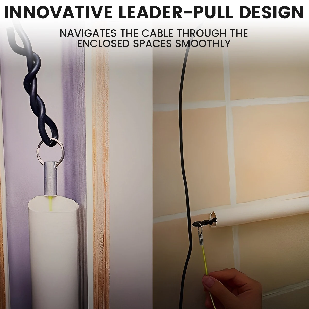 2/1 세트 케이블 풀러 자석 와이어 풀러 케이블 삽입 및 추출 도구 휴대용 케이블 가이드 풀링 시스템