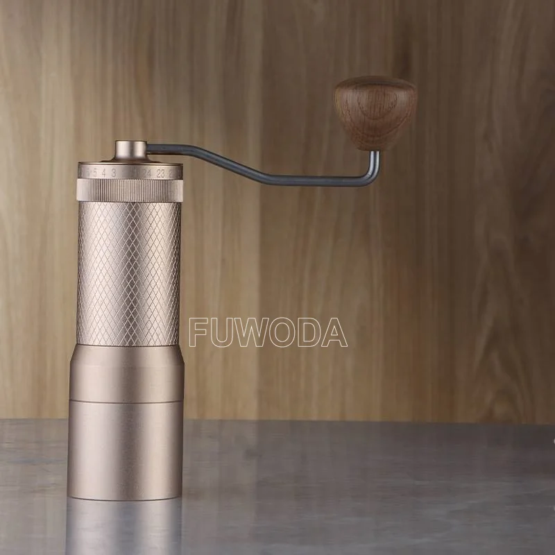 49MM Portable Small Coffee Bean Grinder Mill Adjustable Titanium Flat Burr Espresso Coffee Grinder Milling Tool Ghost Teeth 4