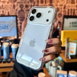 Luxury Transparent Acrylic Case - Clear Hard Bumper Armor Back Cover - iPhone 15 Plus (Transparent)
