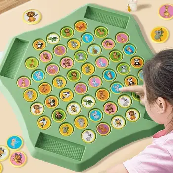Child Puzzle Fruit Animals Flipped Matching Chess Multiplayer Board Game Find the Same Parent-child Board Game Family Party Game 1
