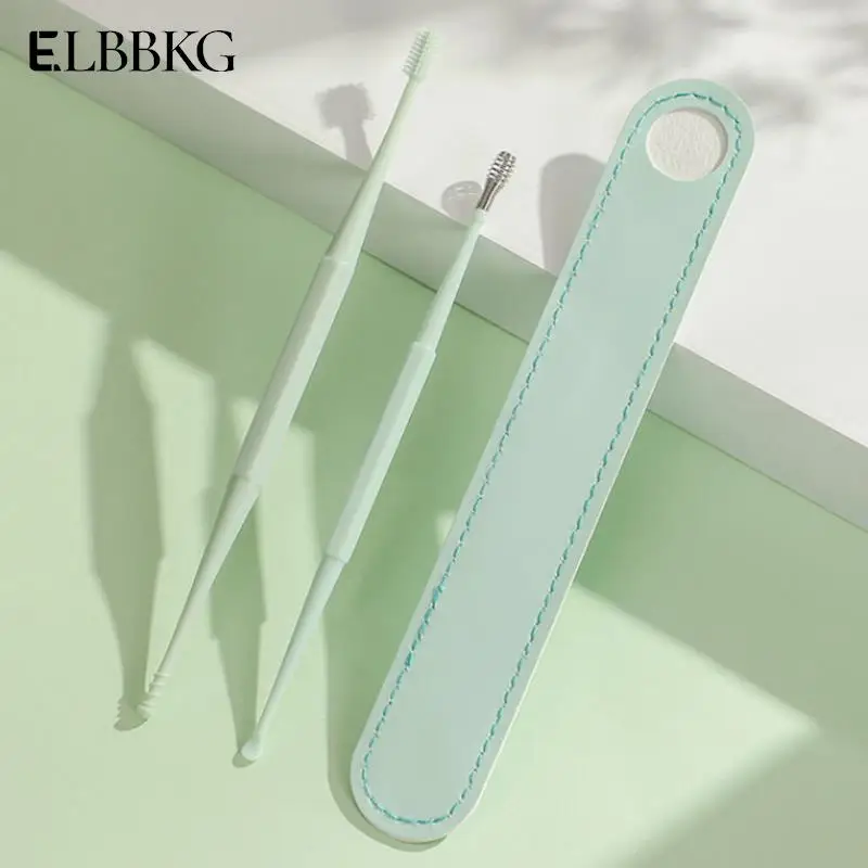 Soft Spiral for Ear Care Ear Wax Cleaning Kit Ear Pick Spoon Beauty Health Silicone Ear Cleaner Double Head Earwax Removal Tool 2