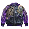 NEW Fujin vs Raijin Purple Men Boys Heavy Work Embroidered Sukajan Souvenir Jacket High Street High Quality Coats Autumn Spring 2