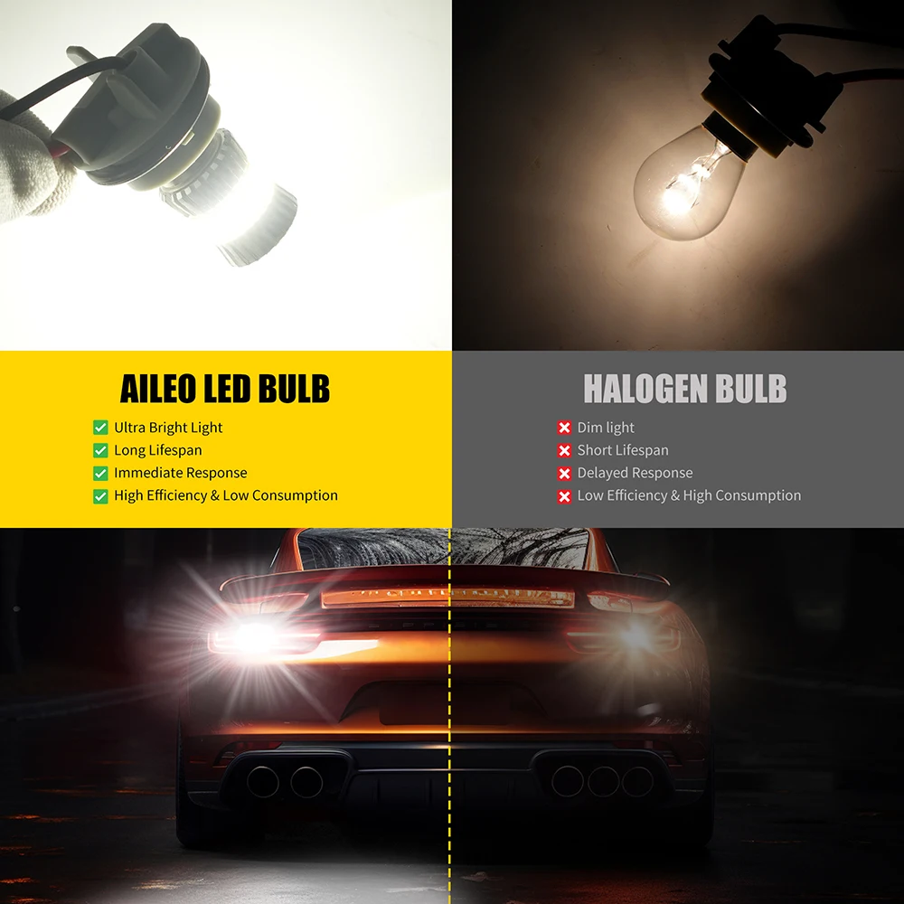 AILEO ؼ  극ũ   ñ׳ ,  , BA15S 1156 PY21W P21W LED P21/5W BAY15D ڹ 6000K, 5014SMD, 2 