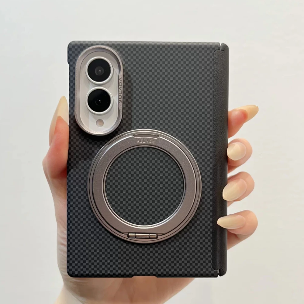 Premium Wide Protective Case with Magnetic Rotating Bracket - High-Quality Hard Shell Phone Cover