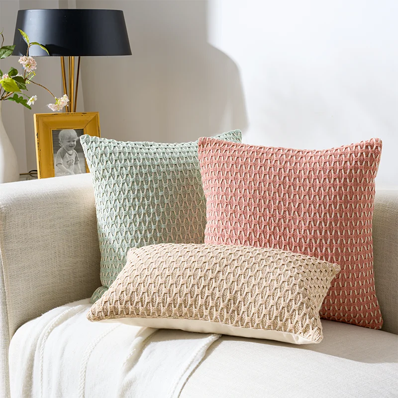 

Nordic Wool Knitting Pillow Case 45X45 Solid Color Massage Retro Pillow Cover For Sofa Living Room Home Decor Cojines Pillows