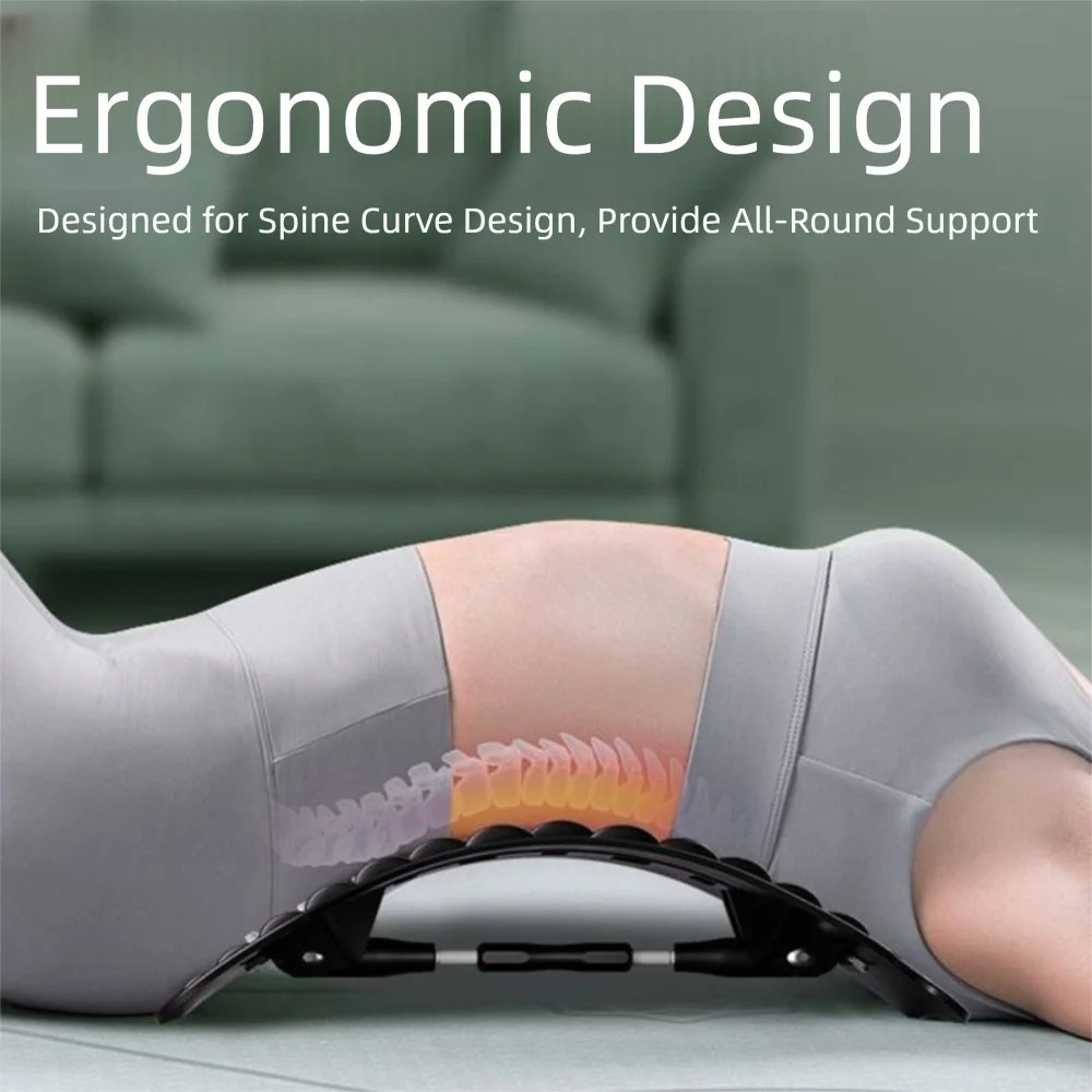 Home Lumbar Relief Device for Posture Correction and Back Stretching   Relieves Back Pain with Massage and Stretching