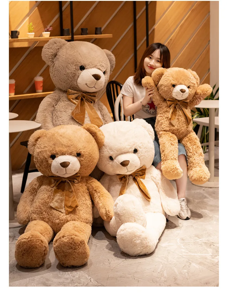 1PC Cute Large Size 90cm Stuffed Teddy Bear Plush Toy Big Embrace Bear Doll Lovers/Christmas Gifts Birthday Gift