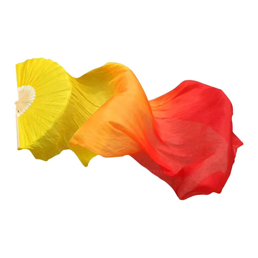 

Imitation Silk Dance Fan Stage Show Worship Flags Square Supplies Rayon Folding for Dancing Child