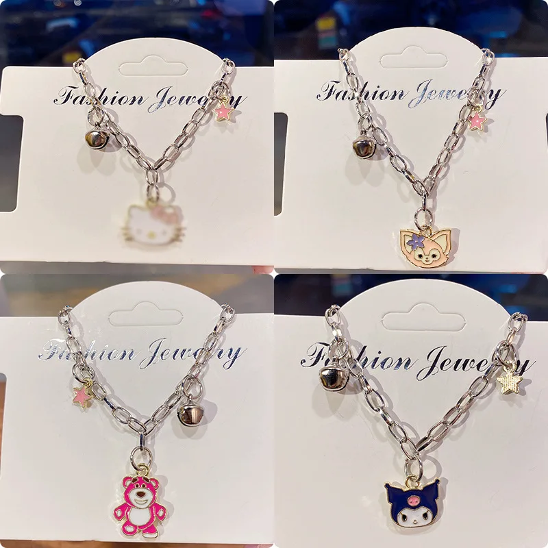 

2 шт., милый браслет Sanrio Kuromi для Wowen, милый мой мелодия, коричная кость, Hello Kitty, регулируемая фотография, подарок
