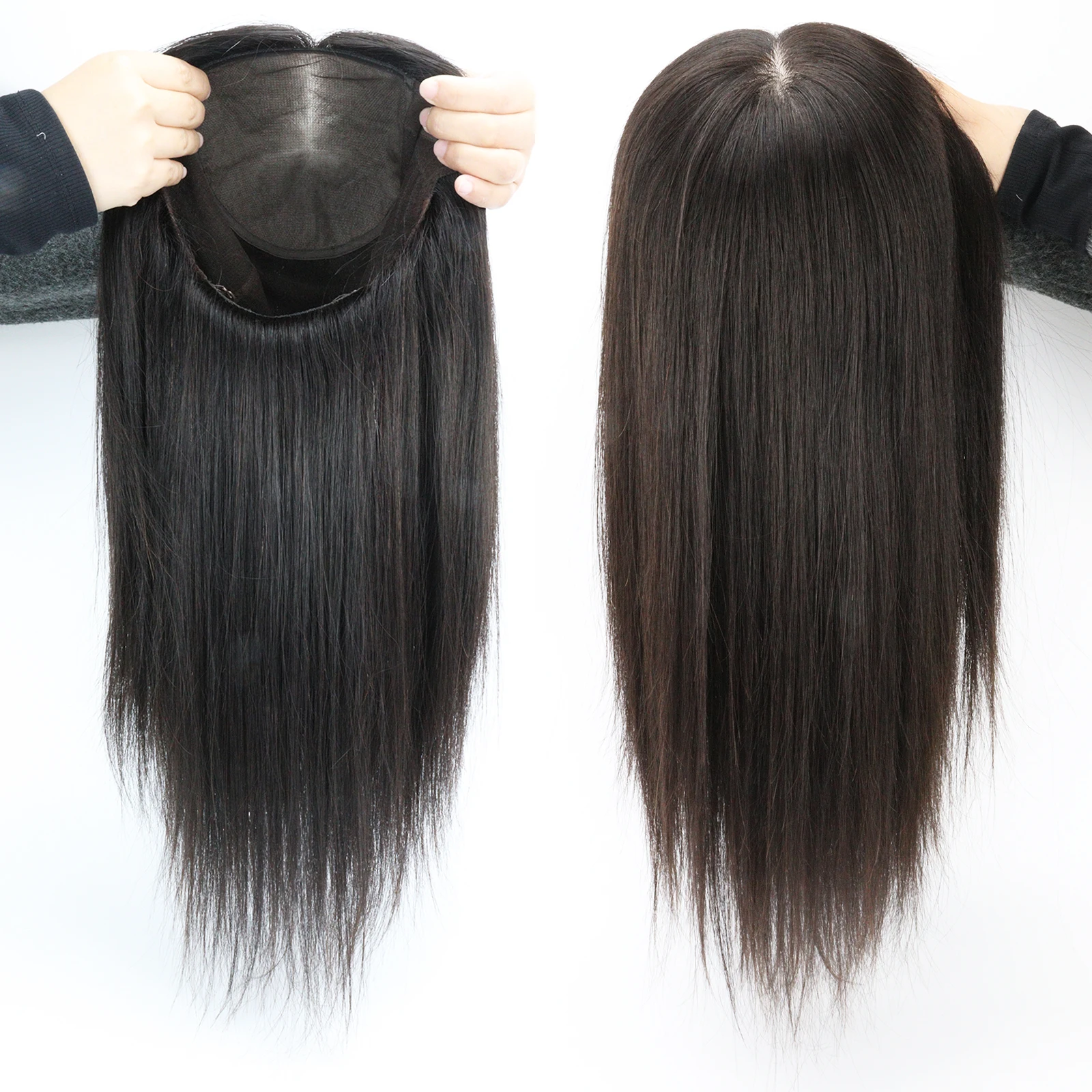Human Hair Wigs Silk Base Full Lace Wig Hand Tied Real Remy European Hair Natural Scalp Look Light Thin Breathable Pre-Plucked for Women
