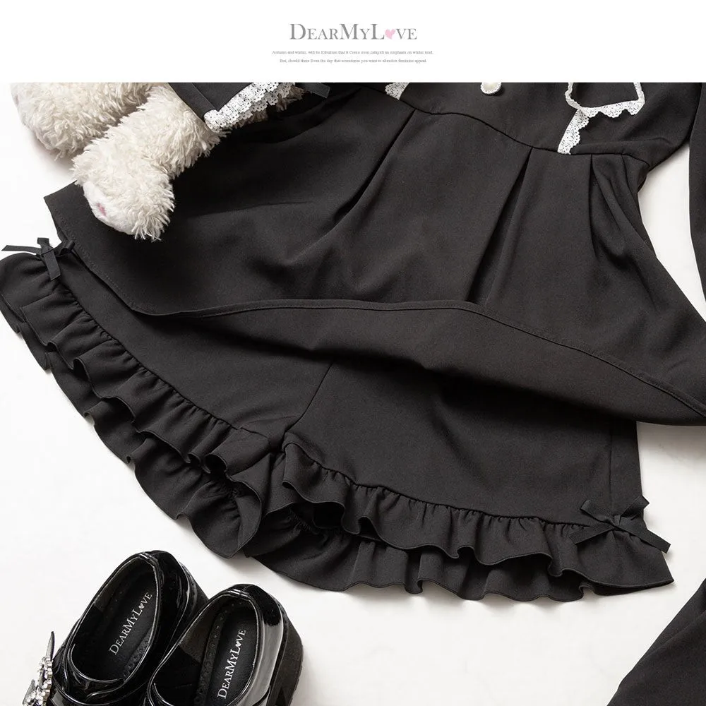 Spring Summer Autumn New Mine Leggings Cute Japanese Lace Shorts Loose Slimming Short Pants Elastic Waist Black Leggings Shorts