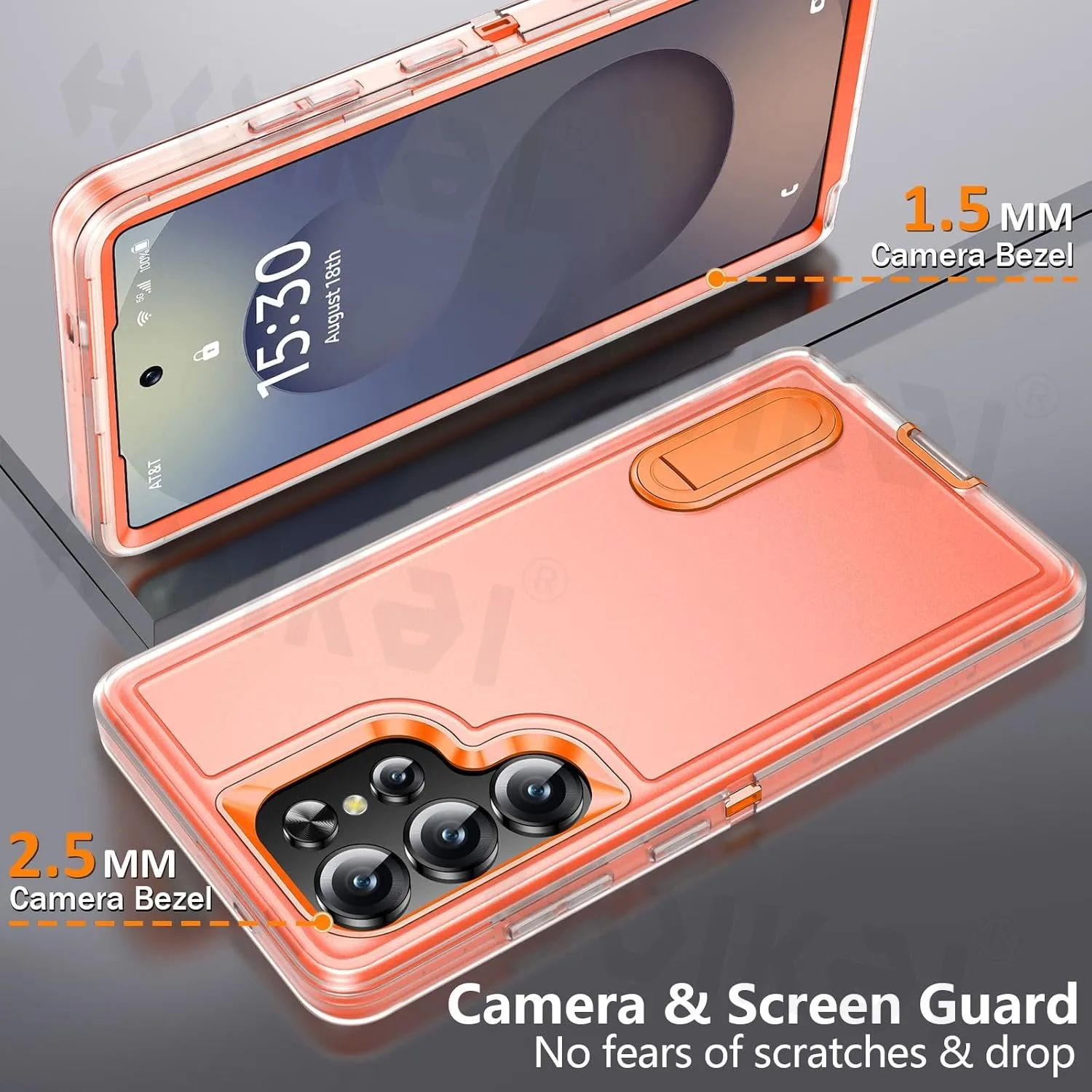 Heavy Duty Shockproof Rugged Phone Case with Kickstand - Anti-Scratch Protection