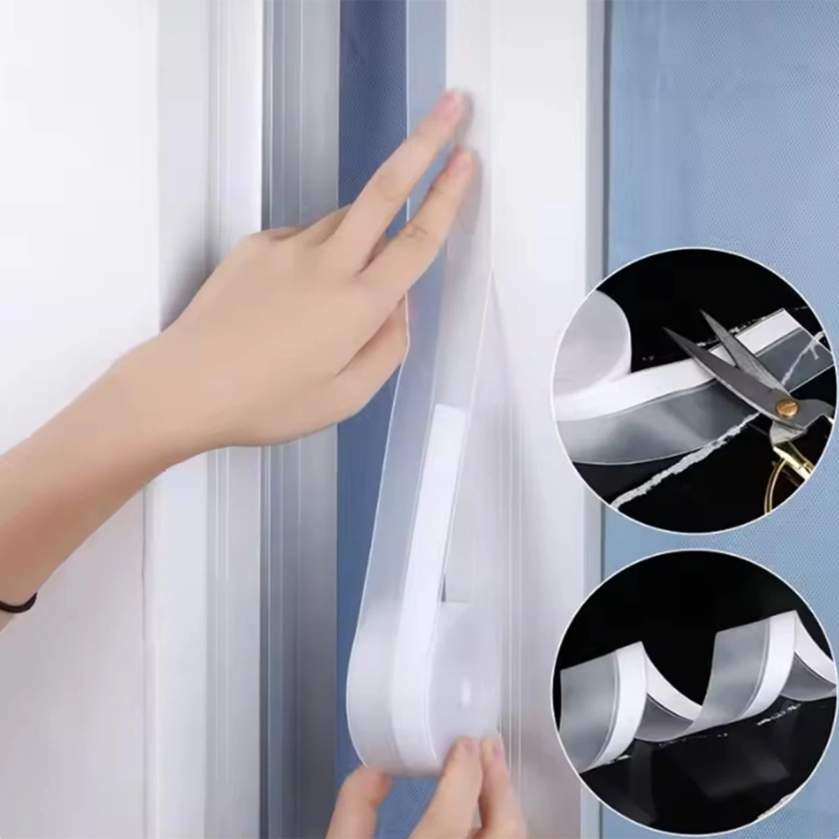 1pc Silicone Rubber Seal Strip Tape Caulk Tape Self Adhesive Door Sealing Strip Door Bottom Windproof Paste Window Insulation