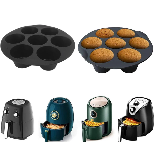 Moules de cuisson en silicone pour friteuse à air, moule à gâteau Chi, moule  à muffins, moule à gâteau standard, gadgets de cuisine, 7 cavités, 16cm,  18cm, 21cm - AliExpress