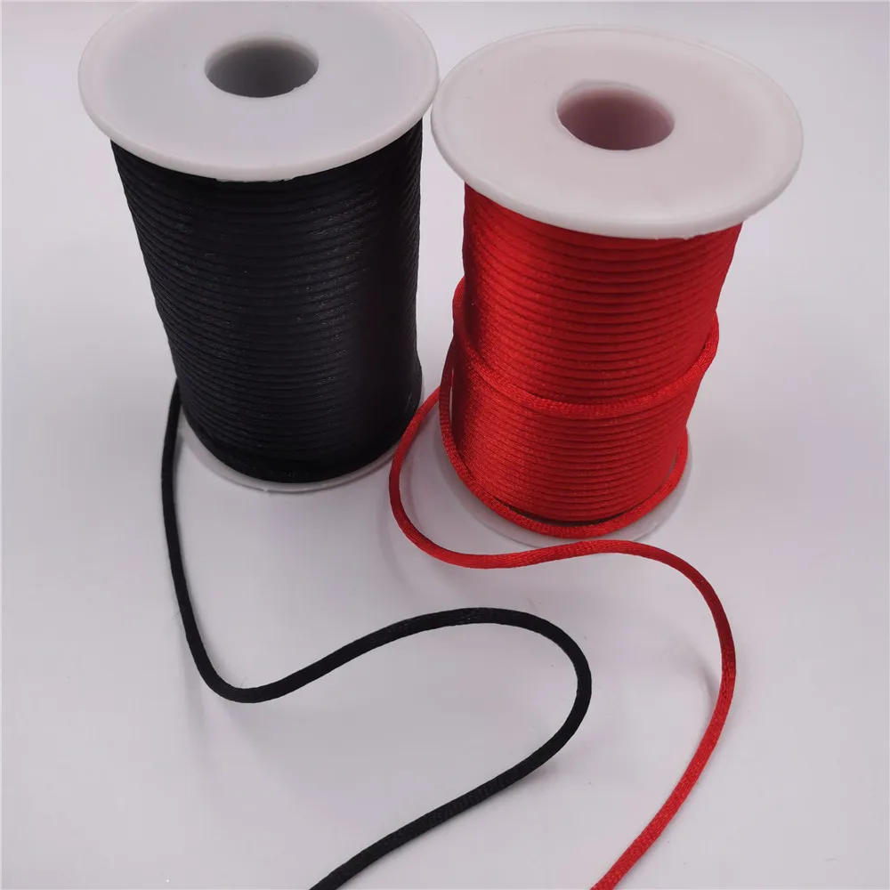 Macrame Cord 3MM Braided Silk Thread Wire DIY Chinese Knot Satin Bracelets Making Findings Beading 10 Yards