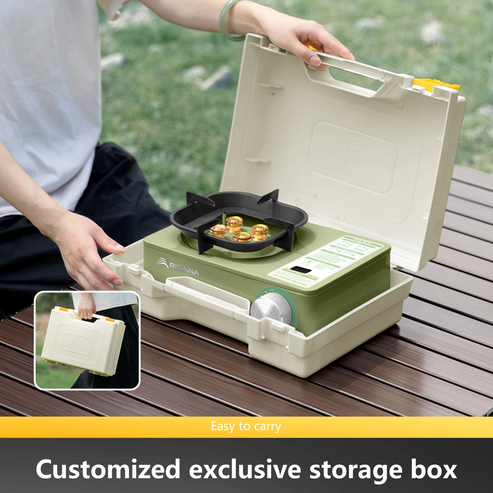 BISINNA 5800W Camping Gas Stove – Portable High Firepower Cassette Burner 4