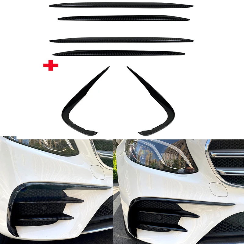 

Front Bumper Lip Splitter Spoiler Fog Light Trim Tuning For Mercedes Benz E-Class W213 2016-2020 E200 260 300 AMG Car Accessory