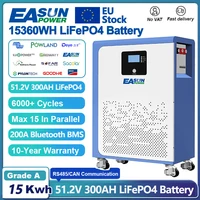 Batterie LiFePO4 EASUN POWER 48V 300AH 100AH 15KWH, batterie au lithium, 6000+ cycles, prise en charge Bluetooth BMS en série/en parallèle, STOCK UE 1