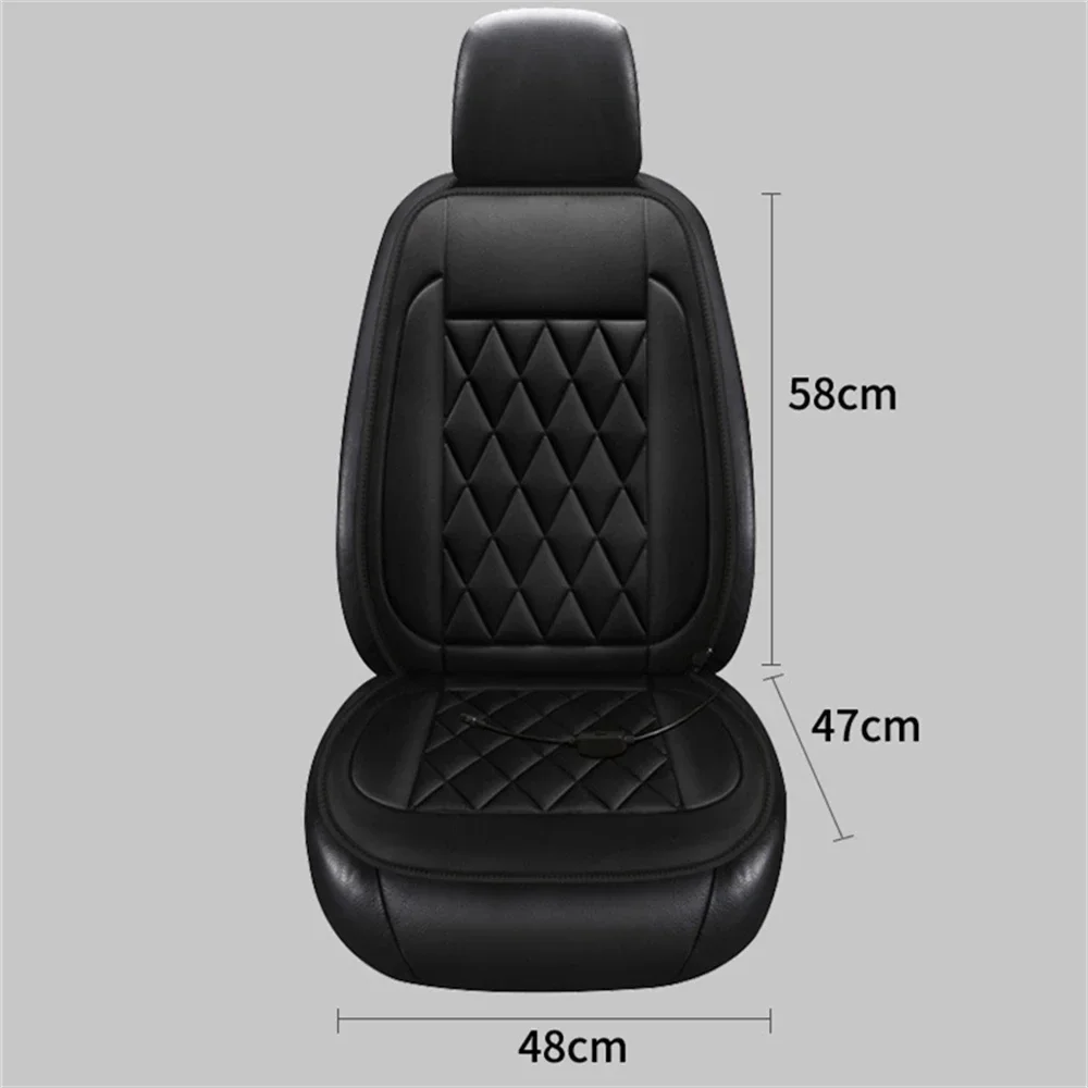 2PCS Winter Car Heated Seats 12V Driver Seat Cover Electric