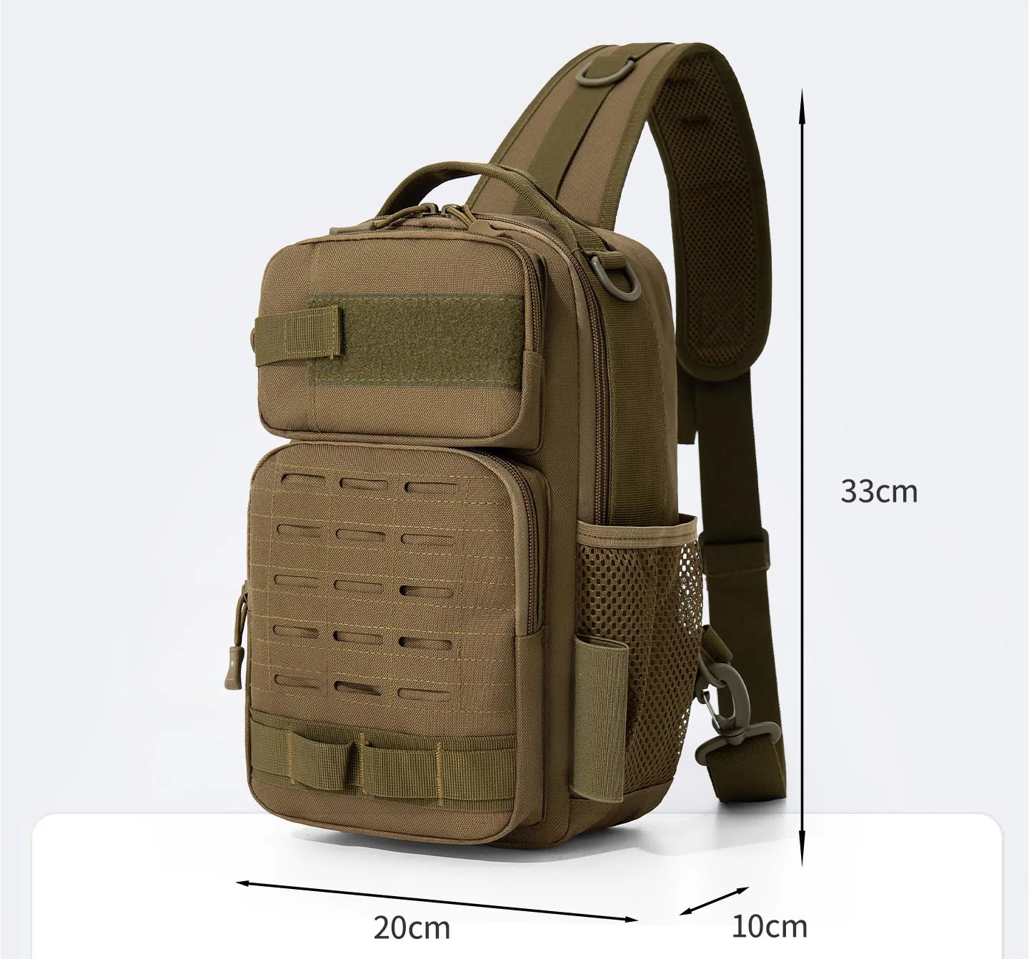 Männer Taktische Brust Tasche mit Stange Halter Angeln Camping Klettern Radfahren Outdoor Sport Taschen Molle Kurze Reise Köder Beutel Pack – Detail 1