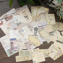 

32pcs Gold Background Big Paper Sticker Map Poster Plant Book Design Scrapbooking DIY Gift Packing Label Gift Decoration Tag