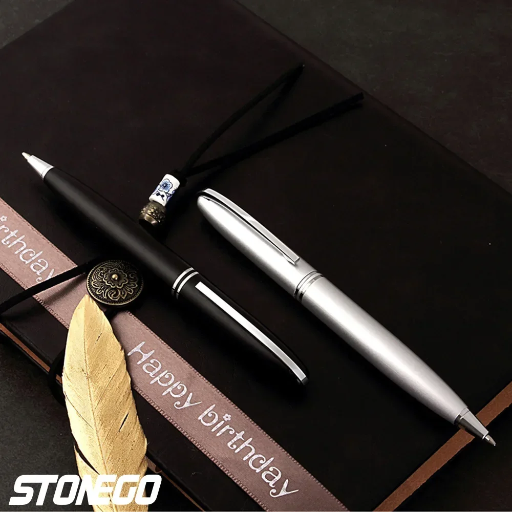STONEGO Kappenloser Kugelschreiber, Simply Twist Rollerball, schwarze Gel-Tinte, mittlere Spitze, 1,0 mm, glattes Schreiben, Signaturstifte – Detail 31