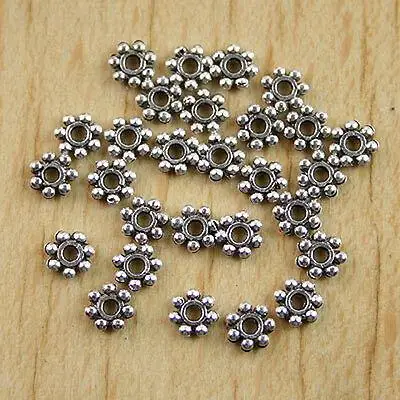 

300pcs 4.3mm Tibetan Silver Flat Daisy Spacers h0725