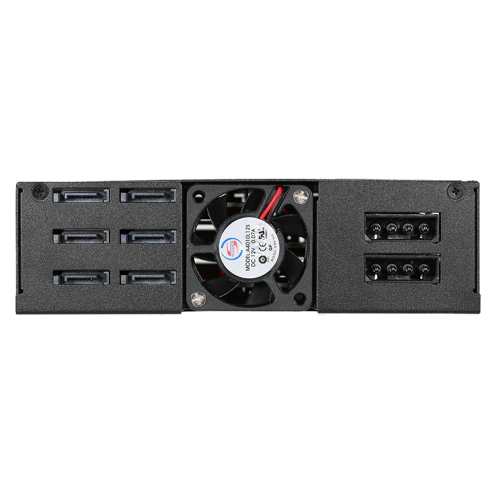 6베이 모바일 백플레인, 2.5인치 SATA HDD/SSD 하드 드라이브 지원, 냉각 팬 및 락커 내장, PC용 핫스왑 6Gbps, 5.25인치 드라이브 베이용