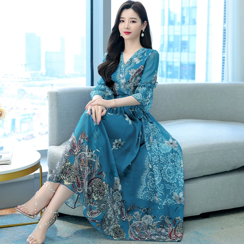 ★韓国人気★I AM MARI★ETORUE FLOWER CHIFFON DRESS Kawaii Floral Chiffon Dress – Kore Kawaii