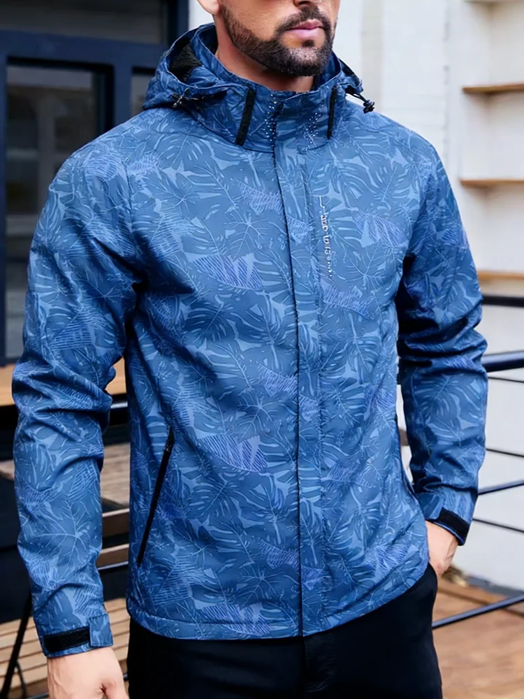 Veste coupe-vent imperméable décontractée pour hommes, manteau de randonnée en plein air avec fermeture éclair complète, grande taille, 2025