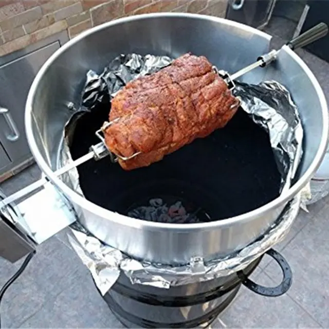 1Db Hordozható Bbq Rotisserie Villa Rozsdamentes Acél Nyárs Villák Faszén Csirke Grill Sült Hús Grillezés Szerszám - Image 2