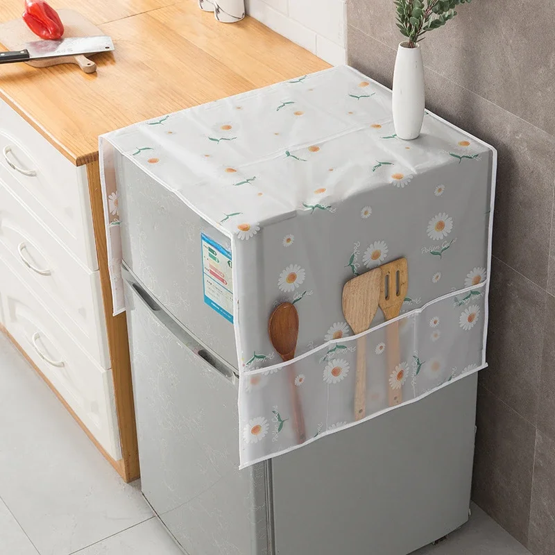 Dust Cover 1pc Refrigerator Dust Proof Cover Cloth Stylish Hanging Bag Refrigerator Pocket Household Storage Organization Bag