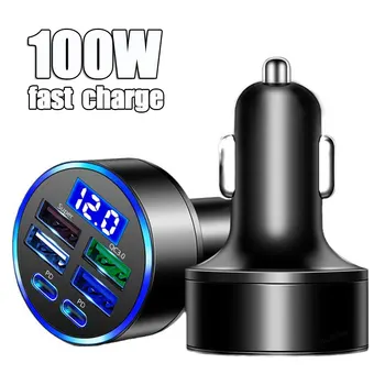 Caricabatterie da auto USB a 4 porte da 66W con ricarica rapida PD Quick Charge 3.0, adattatore USB C per iPhone 13 12 Xiaomi Samsung