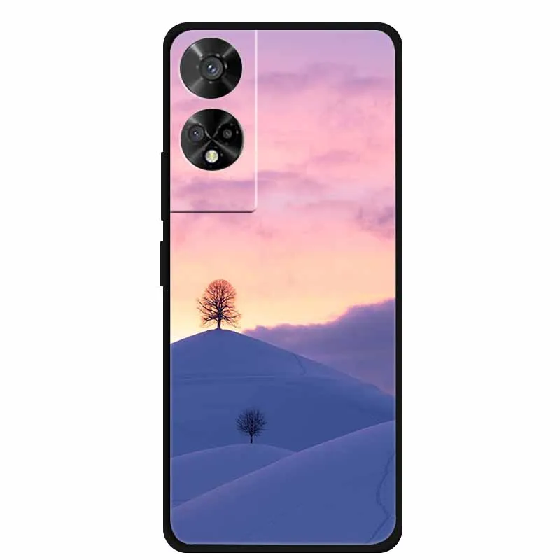 Original Soft Silicone TPU Phone Case Back Cover - Fashion Planet Design, Black Bumper