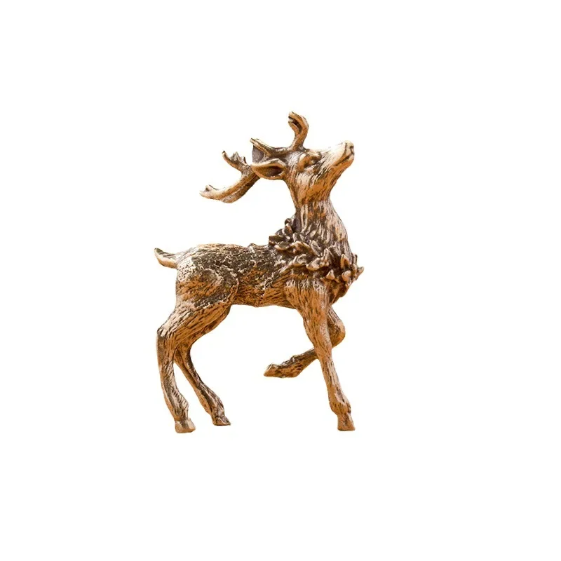 Figurines & Miniatures Decoration Crafts Delicate Brass Deer Miniature Figurines Trio Tabletop Deer Statue Collection