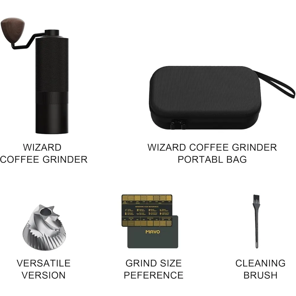 Coffee Grinders Stainless Steel Conical Burr Internal Adjustable Setting Double Bearing Positioning Coffee Bean Grinder