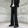 Solid Color Suit Pants Men Fashion Society Mens Dress Pants Korean Loose Straight Flared Pants Mens Office Formal Trousers M-2XL 1