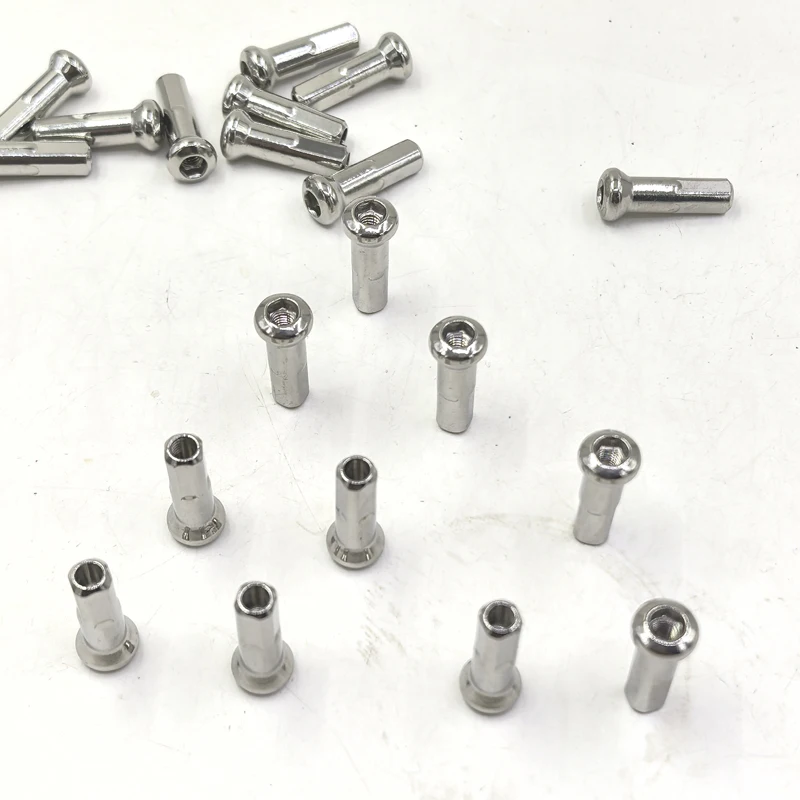 9G Length 24.16mm Longer Sliver Color Motorcycle Spoke's Nipple Material 304 Stainless Steel Electric Bike Wheel Spoke's Kit