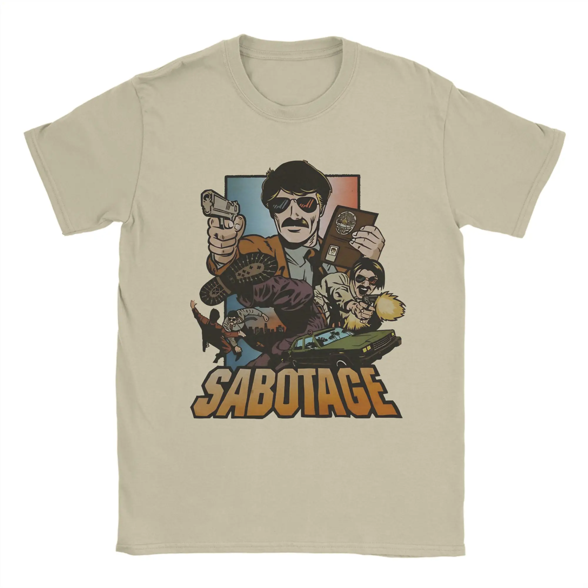 Novelty Sabotage Beasties Jungen-T-Shirt für Herren, O-Ausschnitt, reine Baumwolle, kurzärmeliges T-Shirt, Übergrößen-Tops