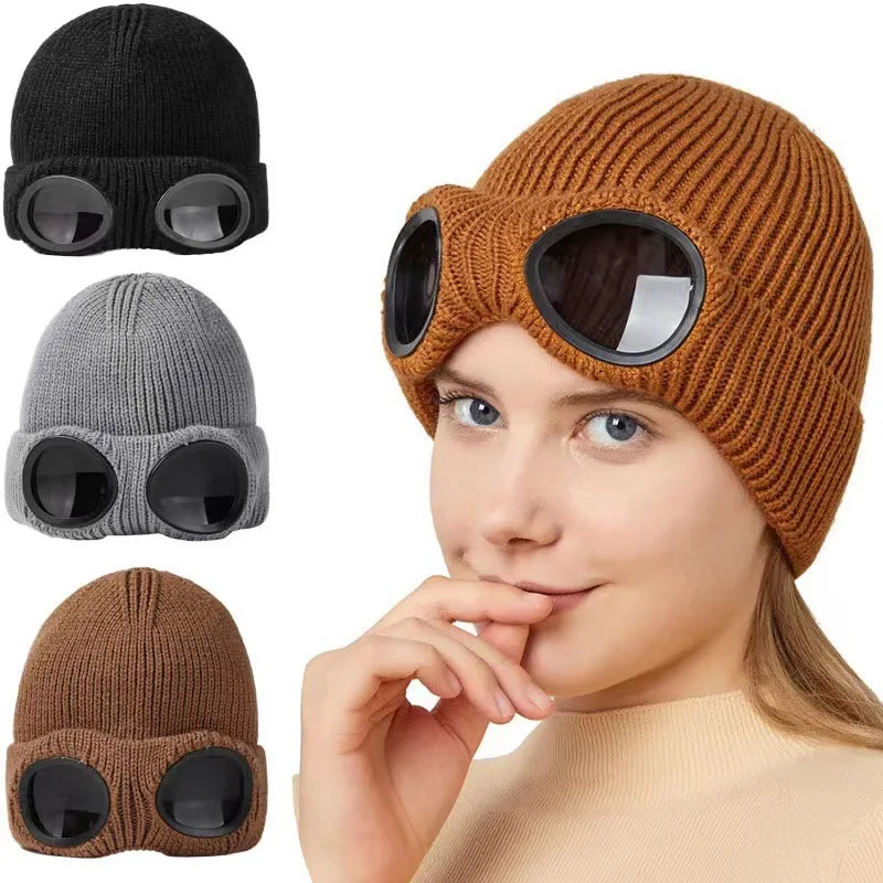 

Outdoor Keep Warm Solid Color Women Keep Warm Ski Cap Earflaps Autumn Winter Elasticity Cold Protection Men Knitted Hat Beanie