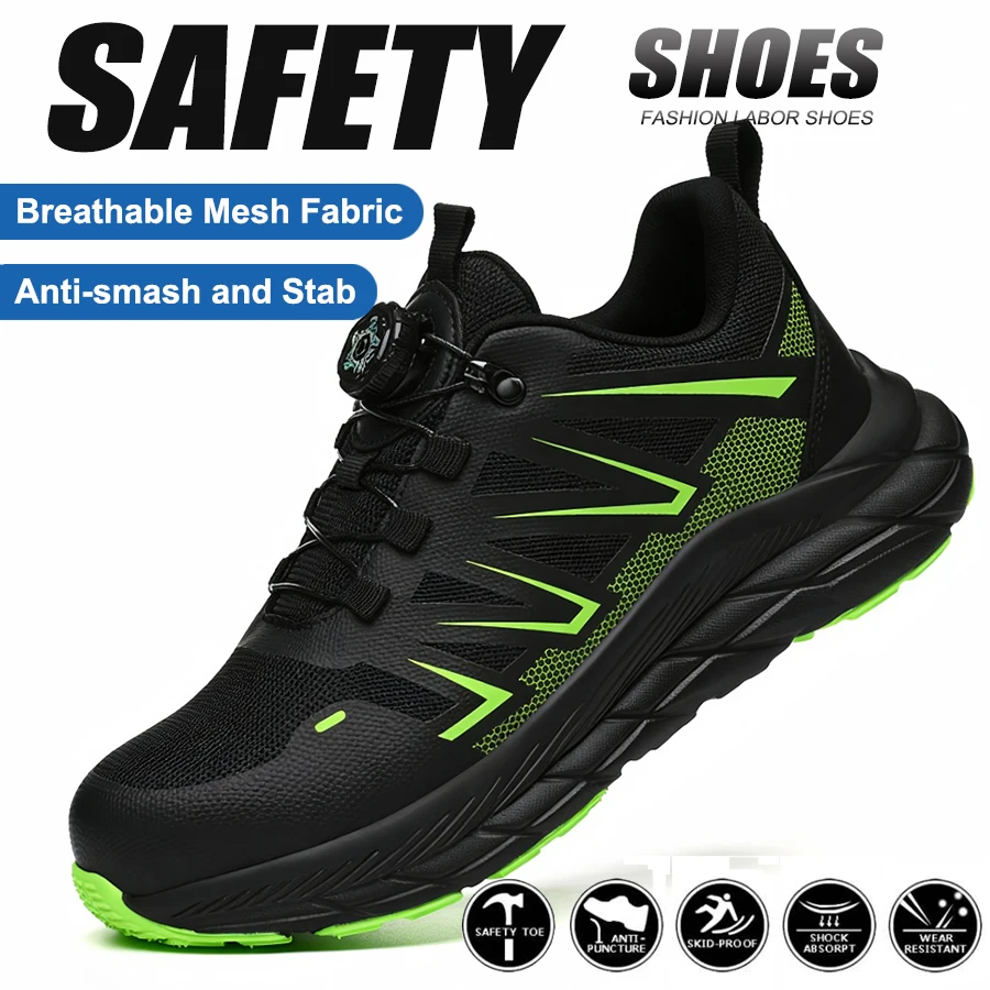 Men's Steel Toe Indestructible Safety Sneakers - Anti-Smash, Anti-Puncture Tactical Work Boots