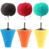 Car Hub Buffing Sponge Polishing Kit Used For Electric Drill Auto Wheel Polishing Sponge Burnishing Ball Polishing Cone Set 1