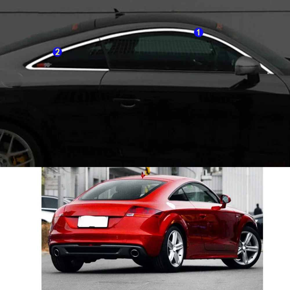 

For Audi TT 2009 2010 2011 2012 2013 2014 Car Sticker Garnish Pillar Window Middle Strip Trim Frame Hoods