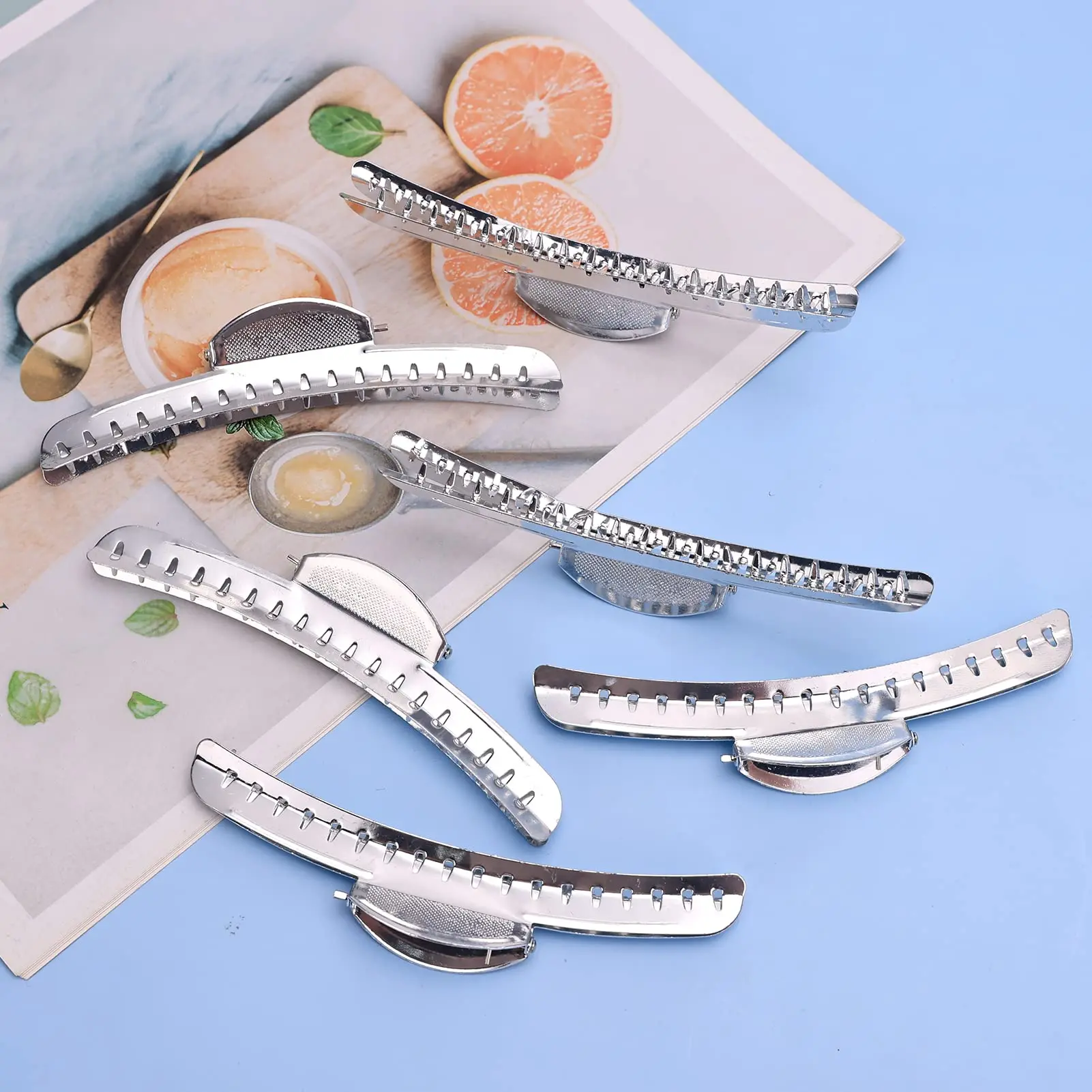 6PCS Vintage Metall Finger Welle Haar Clips Aluminium Haarnadel Friseur Clip Salon Haar Feste Haarspangen Barber Stlying Werkzeug – Detail 7