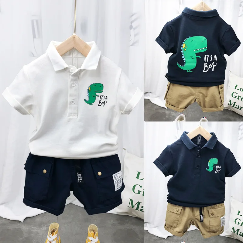 

Baby Boy Clothes Baby Clothes 2-7Year Summer Kids POLO T-Shirts + Shorts Suit Children Cartoon Shirt Casual Shorts 2Piece Suit