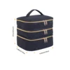 3-Layer Large Capacity Quilted Makeup Bag Organizer with Handles - Suitable for Travel and Home Organizer 2