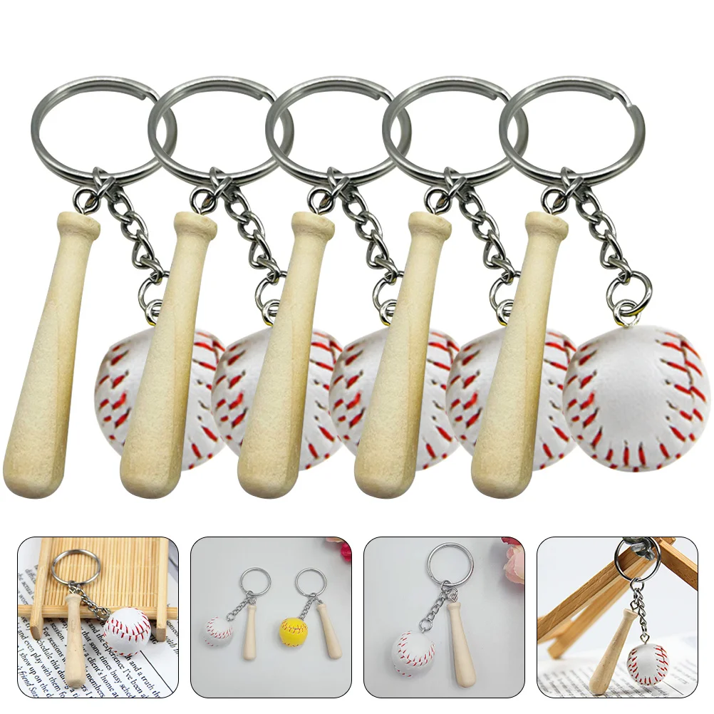 

5 Pcs Key Chain Miss Keychain Womens Gifts Stick Baseball Party Favors for Kids