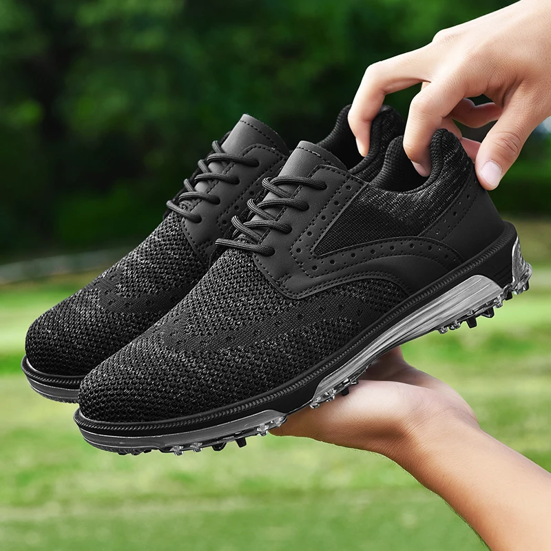 Breathable Golf Shoes for Men, Non-Slip Golf Sneakers, Grass Walking, Golfing Shoes, Sports Golfer Footwear