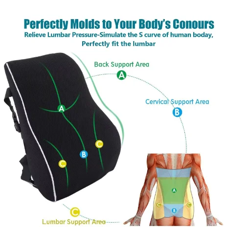 Car Seat Office Chair Back Lumbar Support Car Waist Rest Rebound Memory Foam Cushion Pad Back Lumbar Cushion for Car Driver 4 Car Seat Office Chair Back Lumbar Support Car Waist Rest Rebound Memory Foam Cushion Pad Back Lumbar Cushion for Car Driver 4